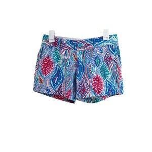 LILLY PULITZER  Multicolor Let Minnow Print Callahan Shorts Sz 2 100% Cotton